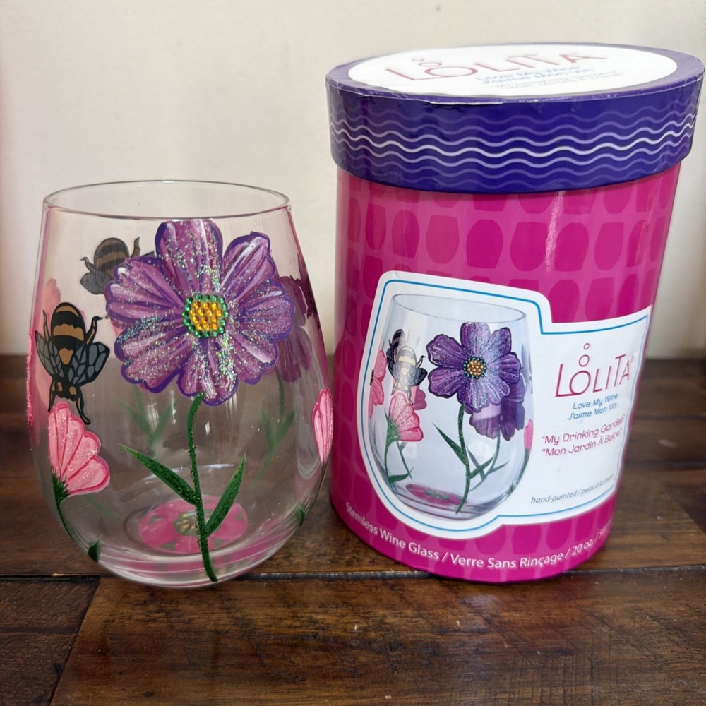 Lolita Love My Wine  My Drinking Garden 20oz  Stemless Wine Glass